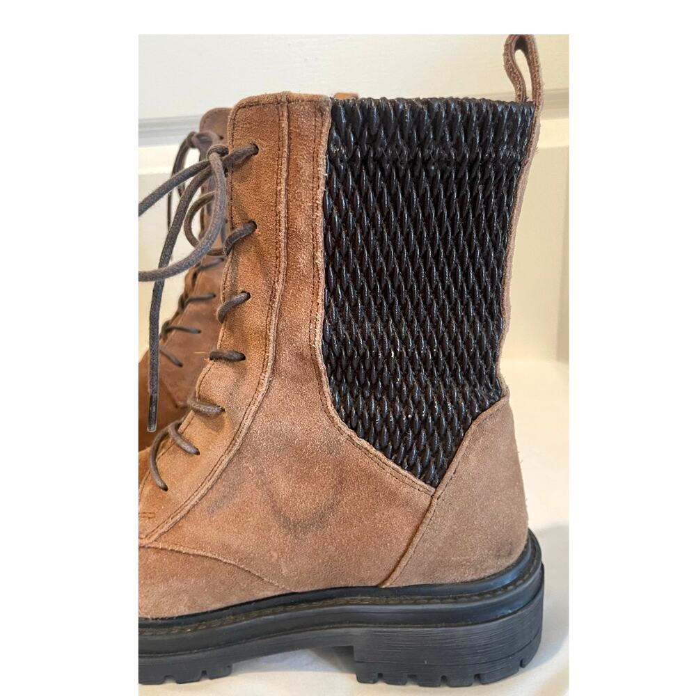 Geox Italy Respira Iridea Brown Suede Lace-Up Combat Ankle Boot Size 7 EUR 37 - Picture 3 of 8